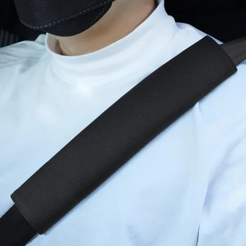 Vista 7 de Fundas para cinturón de seguridad de automóvil para adultos, almohadilla de hombro de cuero suave para cinturón de seguridad, protector de cojín
