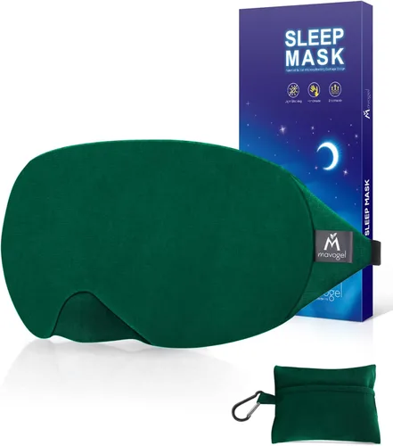 Vista 12 de Mavogel - Antifaz de dormir de algodón - Diseño actualizado con bloqueo de luz y puente nasal ajustable, antifaz nocturno suave y cómodo