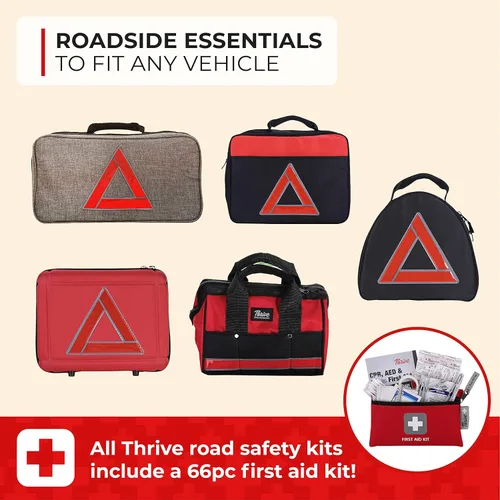 Vista 9 de Thrive Kits de emergencia para vehículos – Kit de emergencia para coche de carretera (104 piezas) – Kits de coche para emergencia – Kit de coche