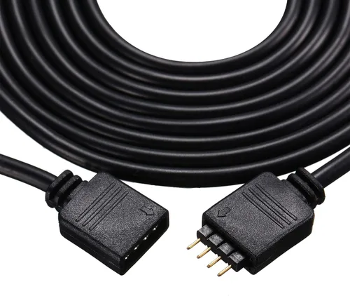 Vista 4 de Honoson 6 piezas de cable de extensión RGB de 4 pines, conector de tira LED, kit de cables de cable con conector de clavija de 12 piezas para tira