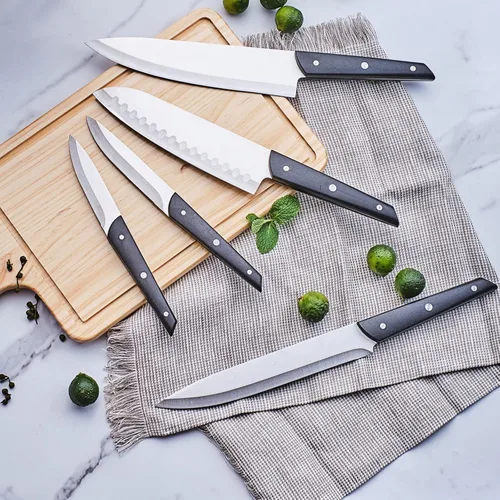 Vista 6 de Knife Set with Block, LapEasy 15 Pieces Kitchen Knife Set with Black Pine Knife Holder, Knife Block Set with Sharpener, High Stainless Steel Knives