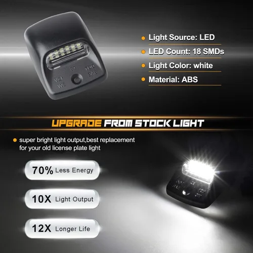 Vista 2 de RUXIFEY Lámpara LED de repuesto para placa de matrícula compatible con Tacoma 2005 a 2015, Tundra 2000 a 2013, 6000 K blanco