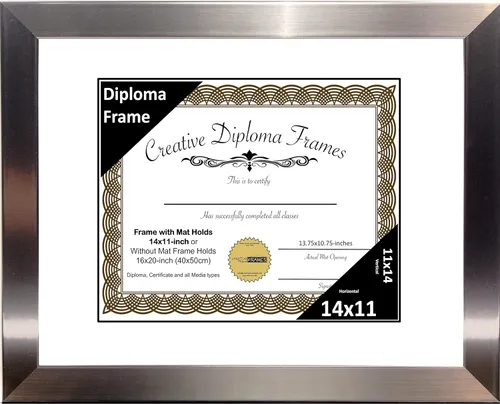 Vista 26 de Creative Picture Frames Carnegie - Marco de diploma de acero inoxidable con acabado de acero inoxidable de 12 x 16 pulgadas con vidrio negro