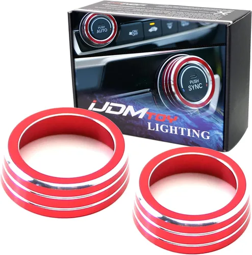 Vista 9 de Cubiertas iJDMTOY para ruedas de control climático manual, de aluminio anodizado, 2 unidades, Azul