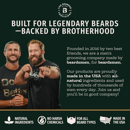 Vista 6 de Live Bearded Kit de aseo de barba de 3 pasos – lavado, aceite y mantequilla – Fabricado en los Estados Unidos – Ingredientes totalmente naturales