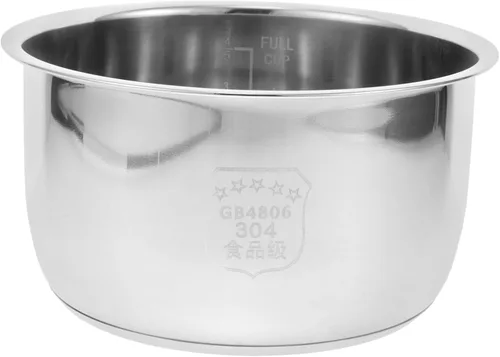 Olla de arroz de acero inoxidable 304, olla interior de repuesto con parte inferior compuesta gruesa de 8.26 x 8.26 x 4.33 pulgadas, compatible con