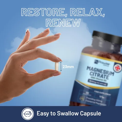 Vista 4 de Cápsulas de citrato de magnesio de 1500 mg con vitamina B6 120 cápsulas veganas 450 mg de magnesio elemental Cápsula sin tabletas Fabricado