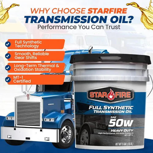 Vista 6 de STARFIRE SAE 50W Aceite sintético completo para transmisión – cubo de 5 galones – Aceite para engranajes de alta resistencia para transmisiones