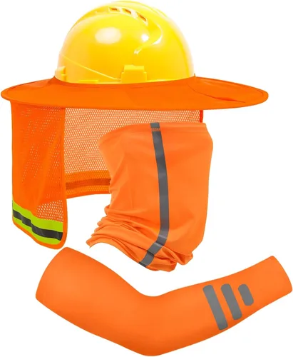 Vista 22 de TCCFCCT Protector Solar de Ala Completa con Malla para el Cuello, Visera Solar de Alta Visibilidad con Protección para el Cuello y Bandana Diadema