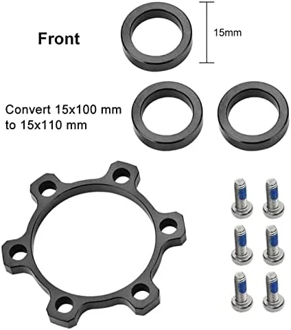 Vista 3 de Conversión de concentrador, adaptador de impulso, adaptador de conversión de cubo de impulso delantero trasero 100 x 15 a 110 x 15 accesorios
