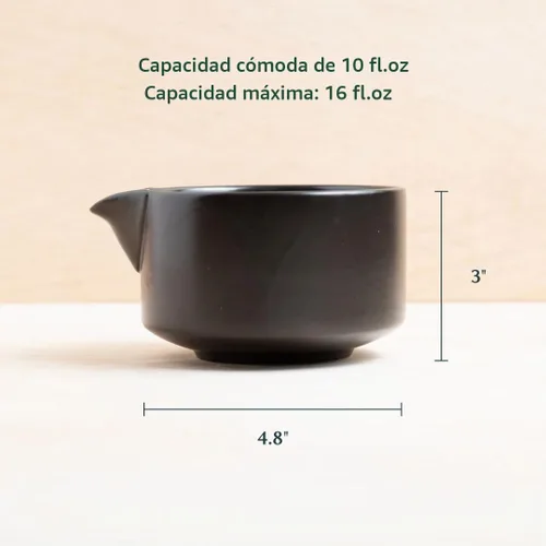 Vista 3 de Naoki Matcha Tazón de té tradicional de cerámica Chawan Matcha con juego