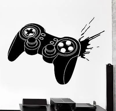 Vinyl Decal Wall Sticker Gaming Joystick Joypad Controller Gamer Kid's Room Man Cave Decor (z3097) Black