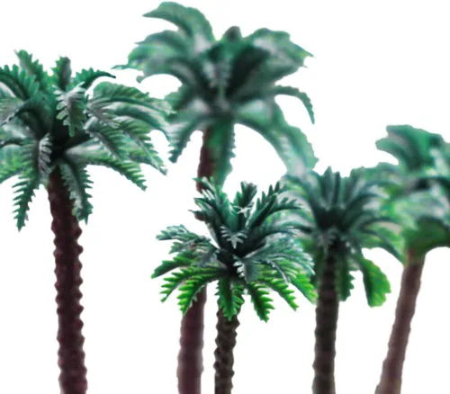 Vista 2 de 2 palmeras de coco en miniatura (2.75 y 3.54 pulgadas), decoración de casa de muñecas de bricolaje, paisaje de diorama, adornos para pasteles