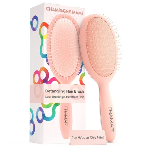 Vista 15 de Framar Cepillo desenredante para cabello rizado – Cepillos para el cabello para mujeres, desenredante húmedo, cepillo para cabello húmedo