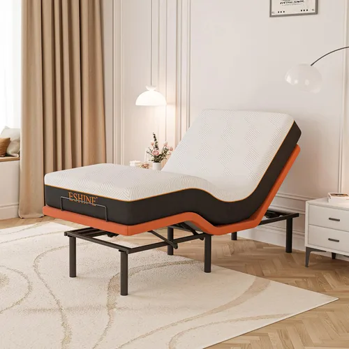 Vista 13 de ESHINE Base de cama ajustable Queen con colchón de 12 pulgadas, espuma viscoelástica híbrida (mediana), control remoto inalámbrico, instalación en 5