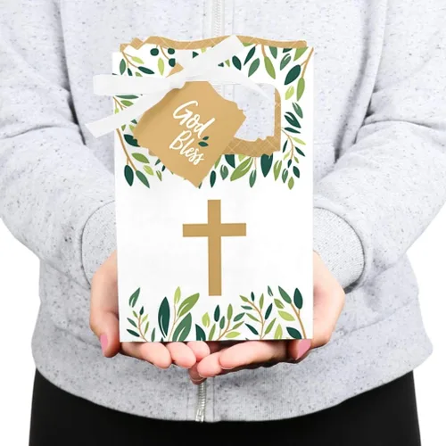 Vista 5 de Big Dot of Happiness Elegant Cross - Cajas de recuerdo de fiesta religiosa - Juego de 12