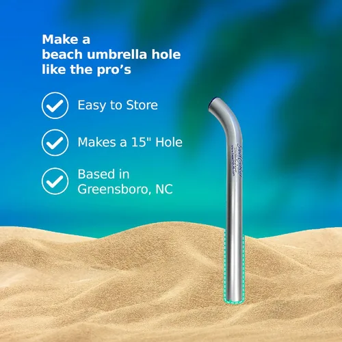 Vista 7 de BEACHBUB Sand Gopher – Herramienta de excavadora de arena de aluminio – Haz agujeros firmes y compactos de 15 pulgadas para sombrilla de playa
