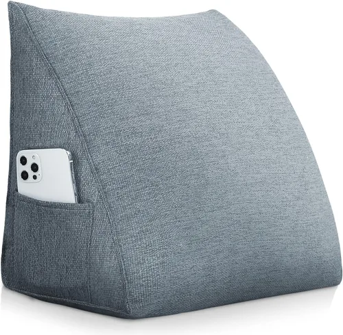 Vista 11 de almohada de lectura con cuña para cama, cojín de descanso triangular ajustable para sofá, almohada en forma de cuña para soporte lumbar, cervical