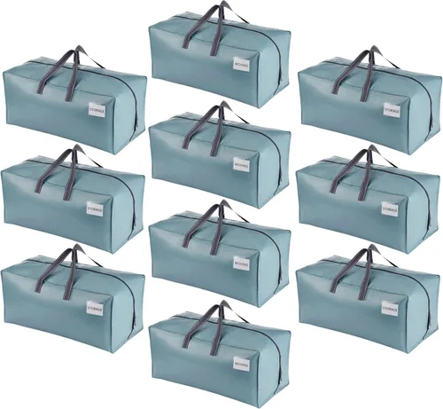 Vista 48 de VENO Paquete de 2 bolsas de mudanza, correas de mochila, mudanza, cajas de almacenamiento universitario, con tapas, resistentes, extragrandes, asas