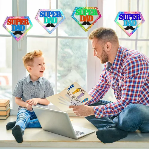 Vista 50 de Adornos de Letras de Madera PAPÁ para Pintar de 7 Pulgadas, Tamaño Grande, Recorte de Papi de Madera para el Día del Padre, DIY en Blanco, Madera