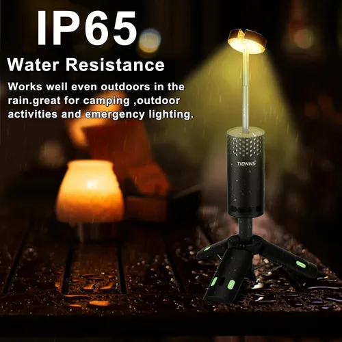 Vista 3 de Luces de campamento recargables, linterna de campamento desmontable con soporte, lámpara telescópica impermeable para campamento, luz magnética