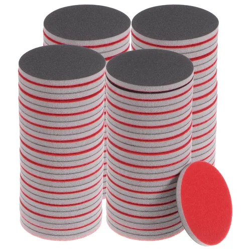 Vista 11 de uxcell Esponja de lijado de grano 600 Uds. de 3 pulgadas de gancho y bucle de esponja de lijado de disco de lijado húmedo/seco para paneles de yeso