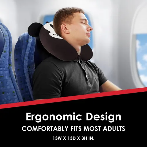 Vista 5 de FUL Disney Mickey Mouse - Almohada para el cuello, accesorios de viaje con orejas 3D para avión, automóvil y oficina, cómoda y transpirable