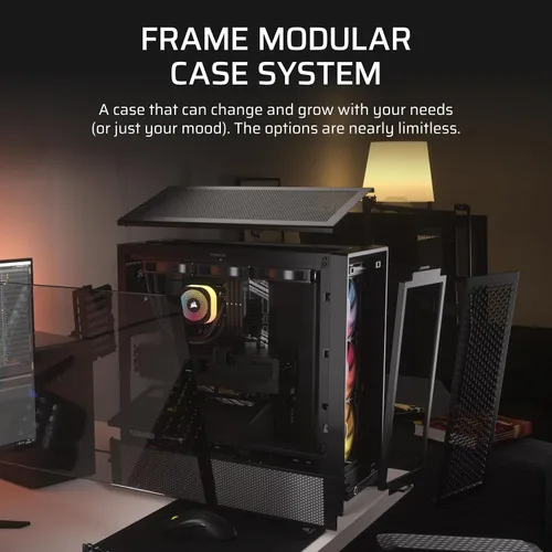 Vista 4 de CORSAIR 4000D RS ARGB Frame Caja de PC de media torre personalizable Negro