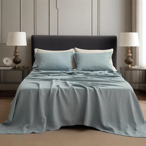 Vista 38 de Simple&Opulence Juego de sábanas de 100 % lino tamaño Twin, 3 piezas de lino francés natural, juego de ropa de cama transpirable, suave y duradero