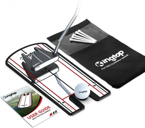 Vista 10 de KINGTOP Espejo de Putting de Golf - Ayudas de Entrenamiento de Alineación de Putting para Consistencia y Precisión - Ideal para Práctica