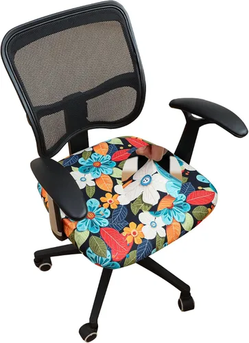 Vista 19 de Forcheer - Funda para asiento de silla de oficina 19x19 pulgadas, estirable impresa, funda pequeña ajustada para silla de escritorio de computadora