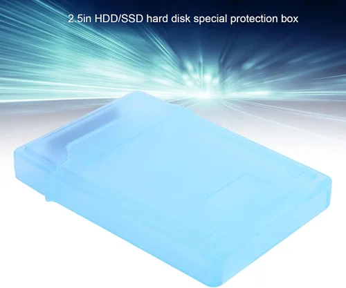 Vista 4 de Caja de protección de disco duro de 2.5 pulgadas, caja protectora transparente HDD SSD, funda de almacenamiento portátil para disco duro externo