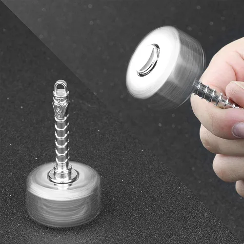 Vista 5 de Fidget Cool Hammer Fidget Hand Finger Spinners - Cubo de cadena de metal juguete EDC TDAH para aliviar el estrés giroscopio de los dedos alivio