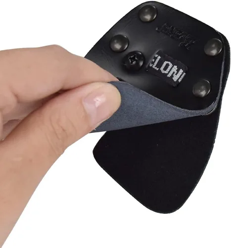 Vista 5 de Lengüetas de tiro con arco para dedos y protección de piel de vaca para arco recurvo para diestros