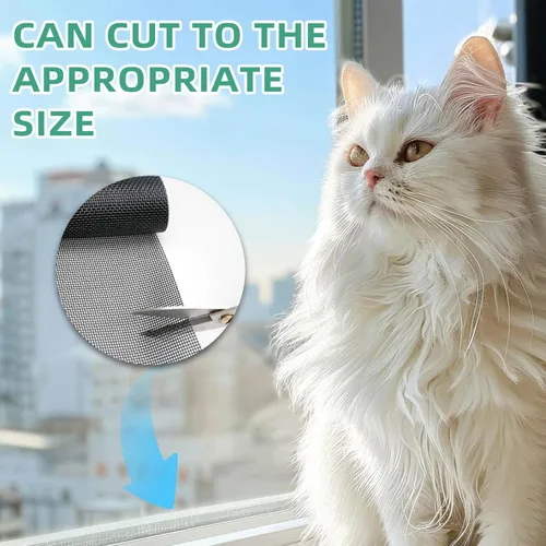 Vista 5 de Malla de Reemplazo para Ventana a Prueba de Mascotas, 39" x 100" Empaque Enrollado Engrosada Mejorada Malla Mosquitera Color Carbón DIY