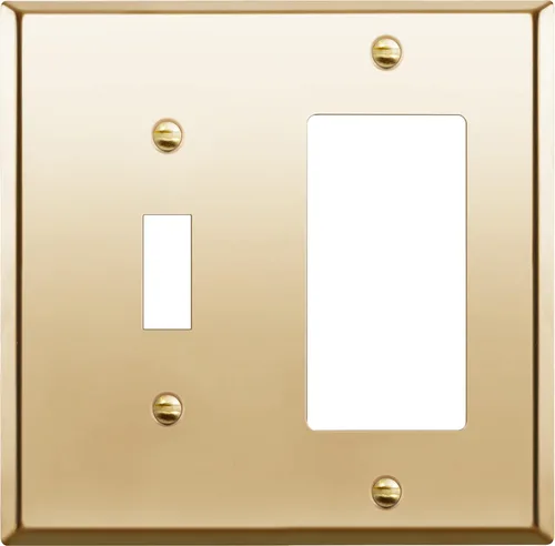 Vista 13 de ENERLITES - Placa de pared combinada para interruptor de palanca y enchufe decorativo, cubierta de acero inoxidable 201, resistente a la corrosión