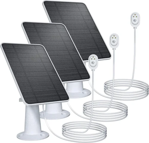 Vista 10 de Panel solar de carga mejorado compatible con Arlo Pro 4, Pro 3, Ultra 2, panel solar de 4 W con cable de carga de 9.8 pies, impermeable IP65
