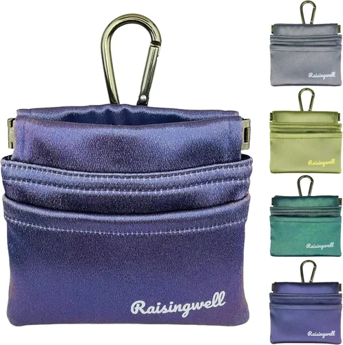 Vista 18 de Raisingwell Bolsa de entrenamiento para mascotas de tamaño bolsillo, tela de algodón, bolsa de paseo para perros manos libres con mosquetón