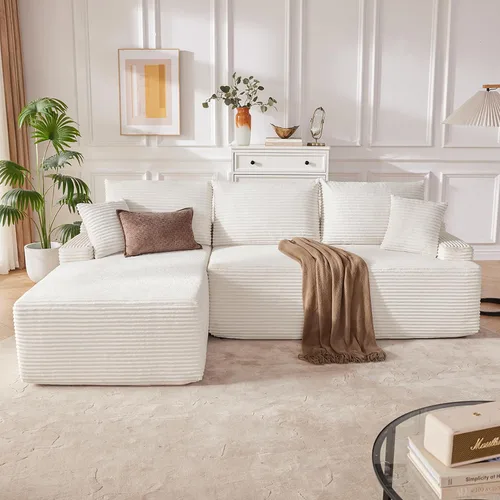 Mangodan - Sofá seccional en forma de nube, sofá sin huesos para sala de estar, sofá seccional modular con asiento profundo, sofá esponjoso y cómodo