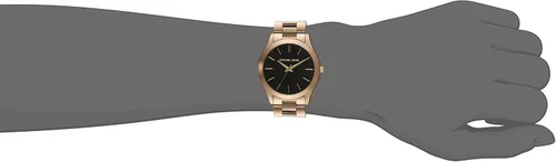 Vista 5 de Reloj Michael Kors Slim Runway de acero inoxidable Reloj de acero inoxidable con tres manecillas talla única DoradoNegro