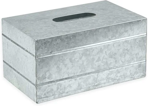 Vista 8 de Ilyapa Cubierta de madera para caja de pañuelos, diseño de espiga de madera de granero - Moderno soporte de papel impreso de madera