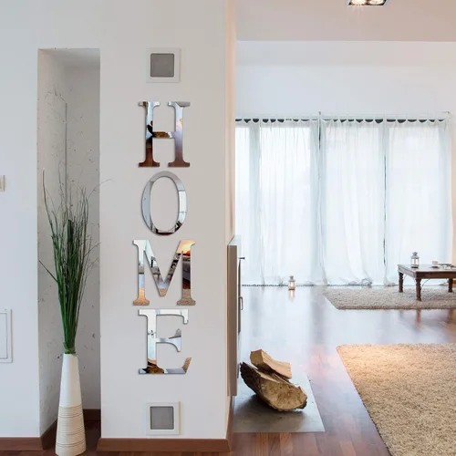 Vista 8 de Zonon Letrero de Letra de Decoración de Pared 3D para el Hogar Espejo Acrílico Calcomanías de Decoración de Pared Espejo Calcomanías Familiares