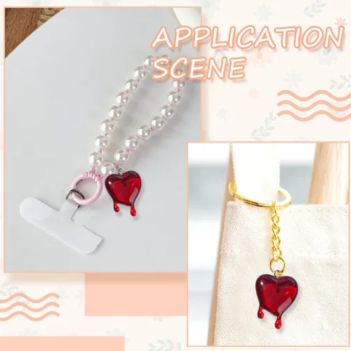 Vista 7 de Ipotkitt 10 dijes de corazón fundido transparente rojo con parte trasera plana, dijes de corazón de San Valentín en forma de corazón para el día