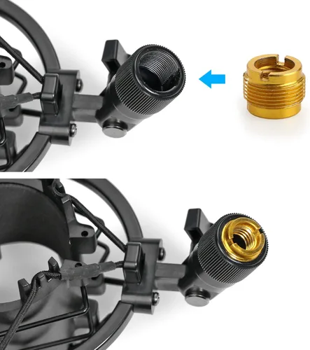 Vista 6 de YOUSHARES Soporte de choque AT2020, soporte de choque para micrófono reduce el ruido de vibración para Audio Technica AT2020 AT2035 ATR2500