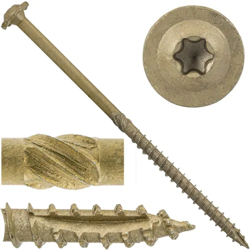 Vista 27 de Tornillo de retraso de construcción n.º 17 x 4 pulgadas con revestimiento exterior Torx/Star Drive Heavy Duty Structural Lag Tornillo muy superior a