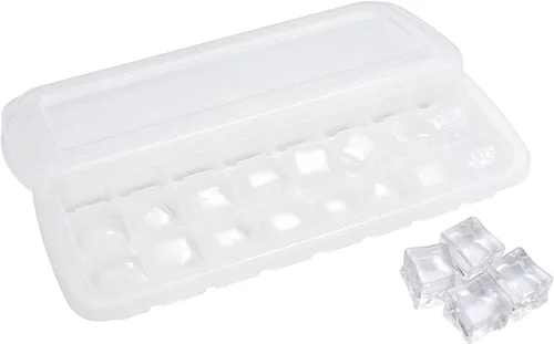 Vista 14 de Bandeja de silicona suave para cubitos de hielo con tapa, bandeja de hielo flexible (4 esferas, negro)