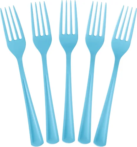 Vista 14 de Exquisite Tenedores de plástico negro, 50 piezas, tenedores negros, utensilios desechables, juego de cubiertos de plástico resistente