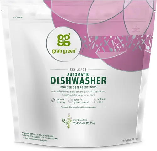 Vista 18 de Grab Green Cápsulas de detergente automático para lavavajillas, 24 unidades, aroma a hierba de limón mandarina, a base de plantas y minerales