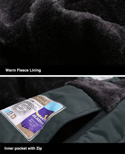 Vista 6 de MAGCOMSEN - Chaqueta de invierno para hombre, impermeable, abrigada, con forro polar y múltiples bolsillos