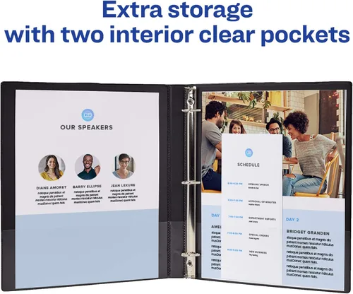 Vista 5 de Avery Durable View - Carpeta de 3 anillas, anillos inclinados de 1/2 pulgada, 1 carpeta negra (17001)